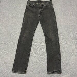 Levis 513 Jeans Mens 32x34 Black Denim Faded Slim Straight